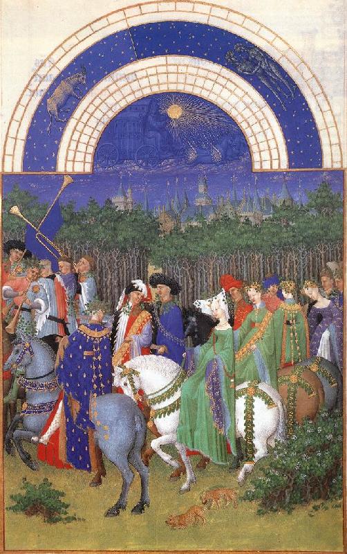 LIMBOURG brothers Les trs riches heures du Duc de Berry: Mai (May) g china oil painting image